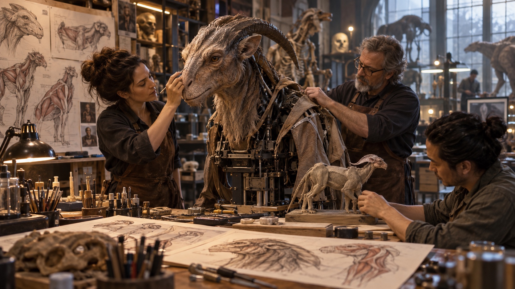 Cinematic department study showing the people, environment and working practice of Creature & Character Fabrication
